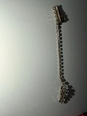 Silver Crystal  scarf - dress Clip